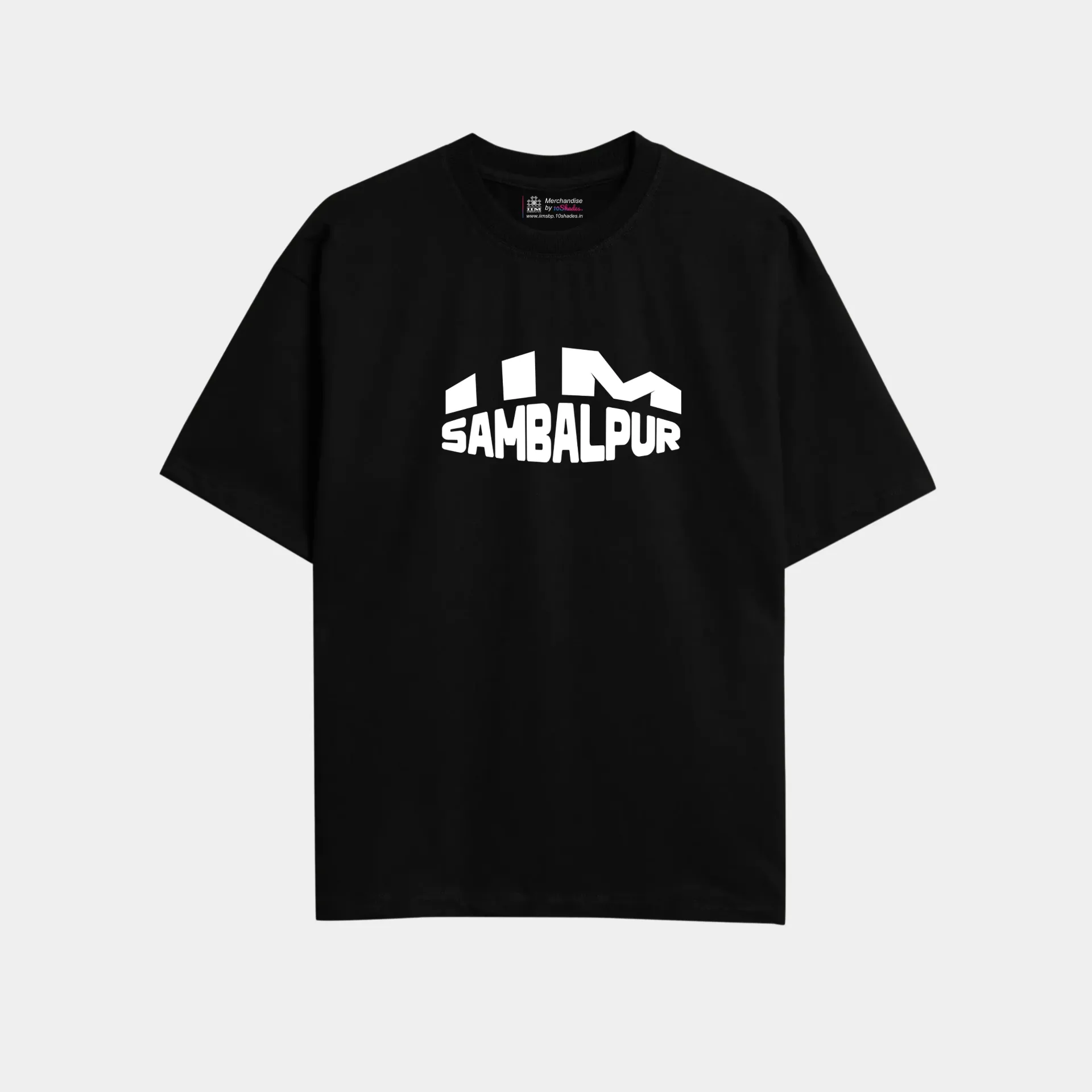 Oversized Tshirt - IIM Sambalpur (Black, S)