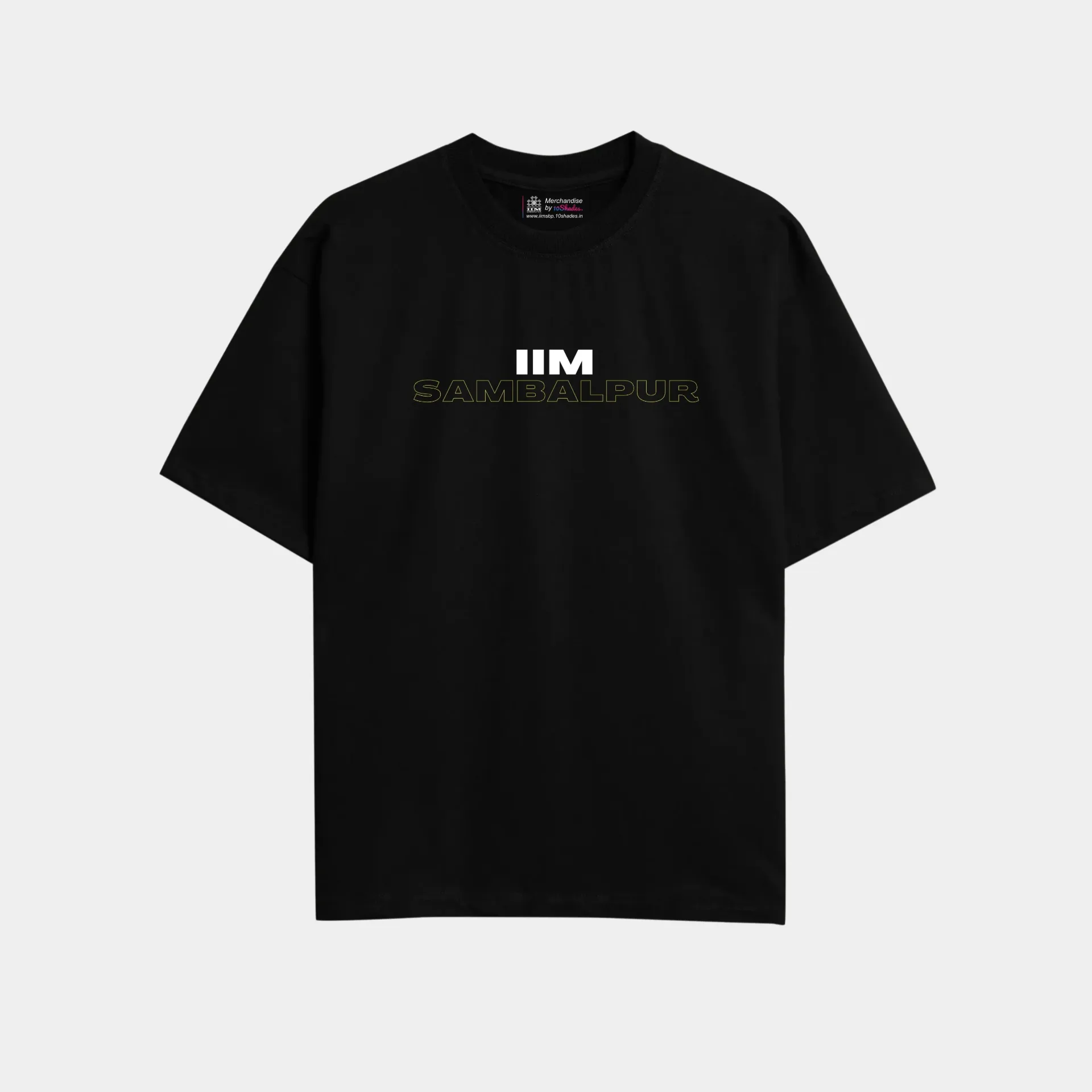 Oversized Tshirt - IIM Sambalpur (Black, S)