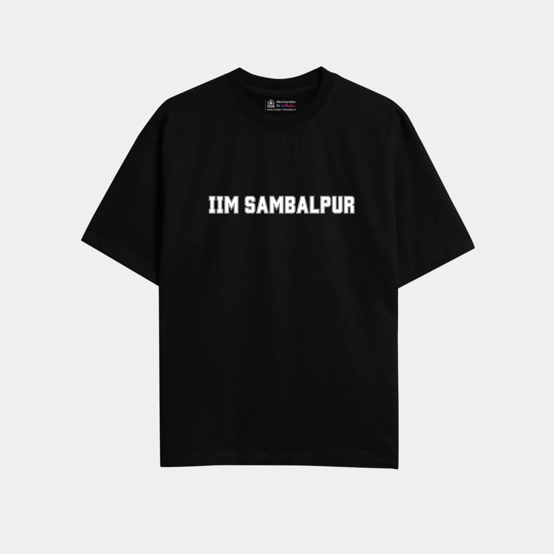 Oversized Tshirt - IIM Sambalpur (Black, S)