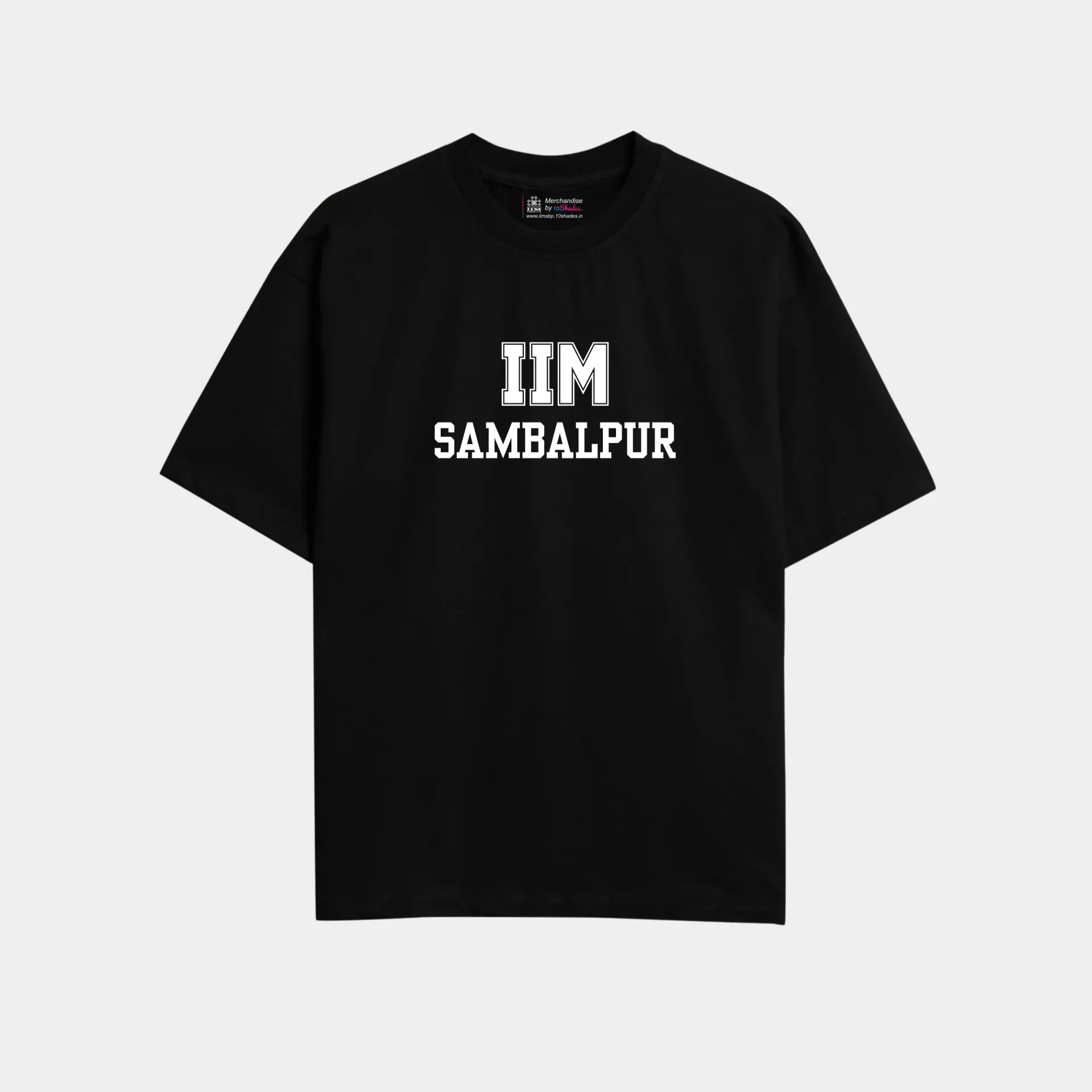 Oversized Tshirt - IIM Sambalpur (Black, S)