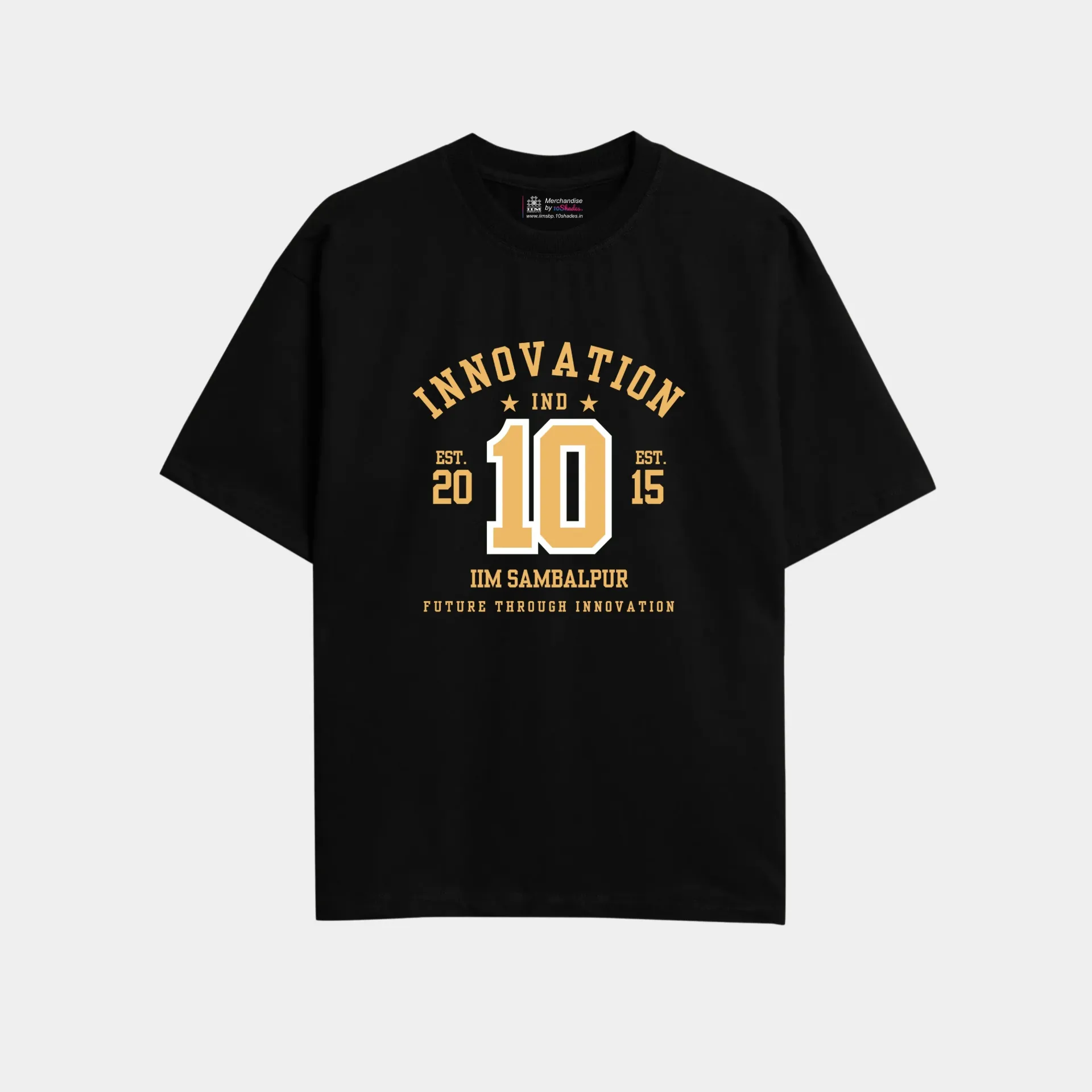 Oversized Tshirt - IIM Sambalpur (Black, S)